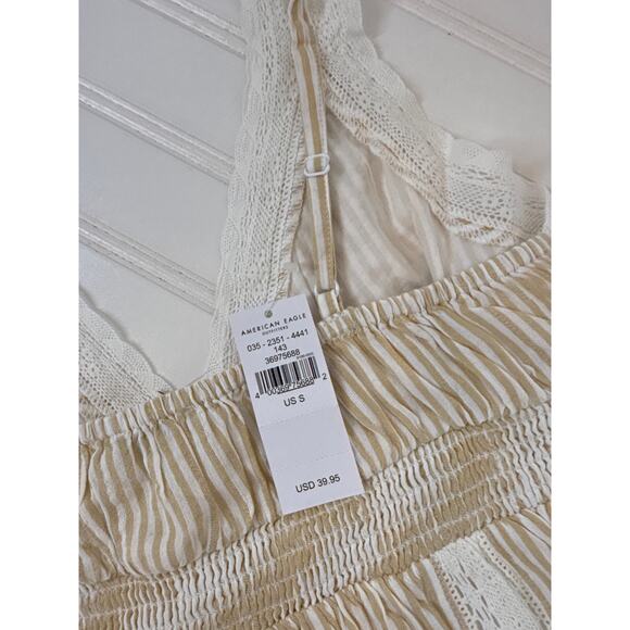 NWT American Eagle Neutral Lace Babydoll Tank - High Neck Blouse Bundle Size S - Picture 5 of 8